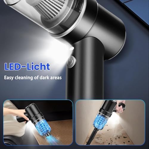 GKEAPZA Handstaubsauger, kabellos, Mini-Autoreiniger, 15000 PA, leichter Staubsauger & Gebläse, Stau