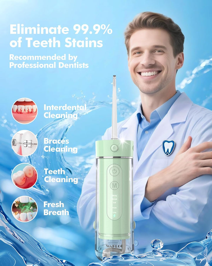 Reise Munddusche Kabellos Tragbarer: Wasserflosser Ultra Kompakt, Oral Irrigator mit 180ML Wassertan