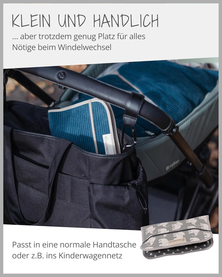 ULLENBOOM ® Windeltasche für unterwegs (Made in EU) - Wickeltasche für bis zu 3 Windeln, Feuchttüche