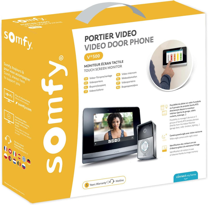 Somfy 2401446 Innenstation V500 Mit Steckernetzteil, Display für Gegensprechanlage V500 Gegensprecha