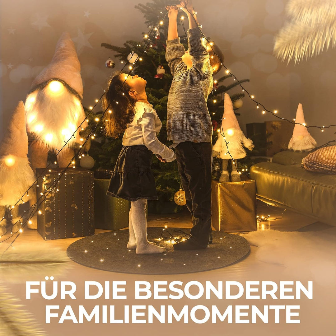 LILENO HOME Weihnachtsbaumdecke LED grau 20 Sterne mit 8 Leuchtfunktionen - Christbaumdecke als Bode