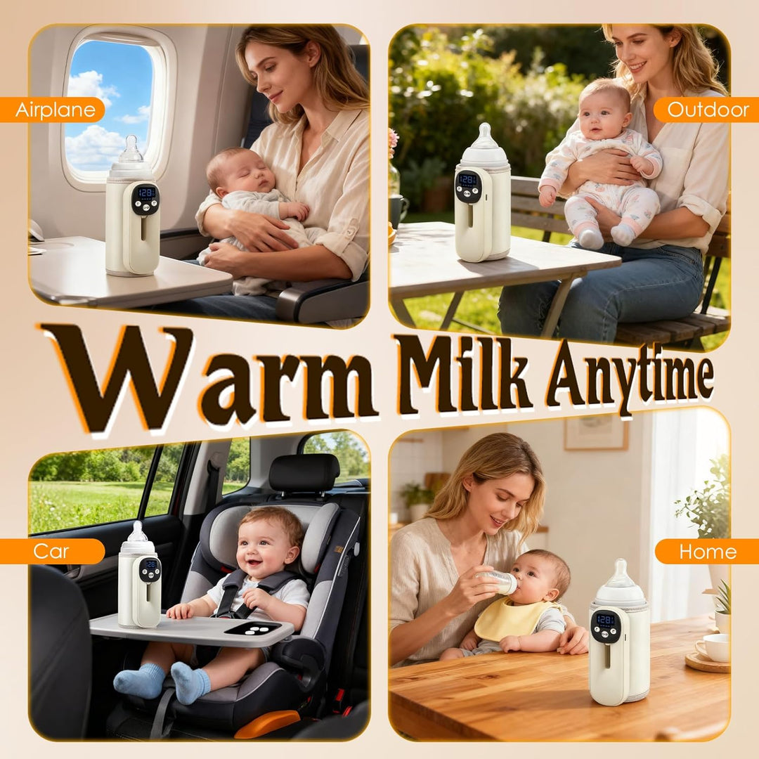Tragbarer Flaschenwärmer Baby für Unterwegs, Flaschenwärmer to Go, 8000 mAh-Akku, USB-aufladbarer Fl
