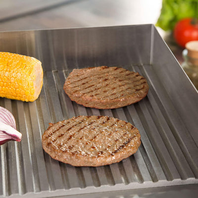 vertes Grillplatte Bratplatte Plancha Grill Elektrisch 3000W aus Edelstahl (Grillfläche Mit Rillen 5