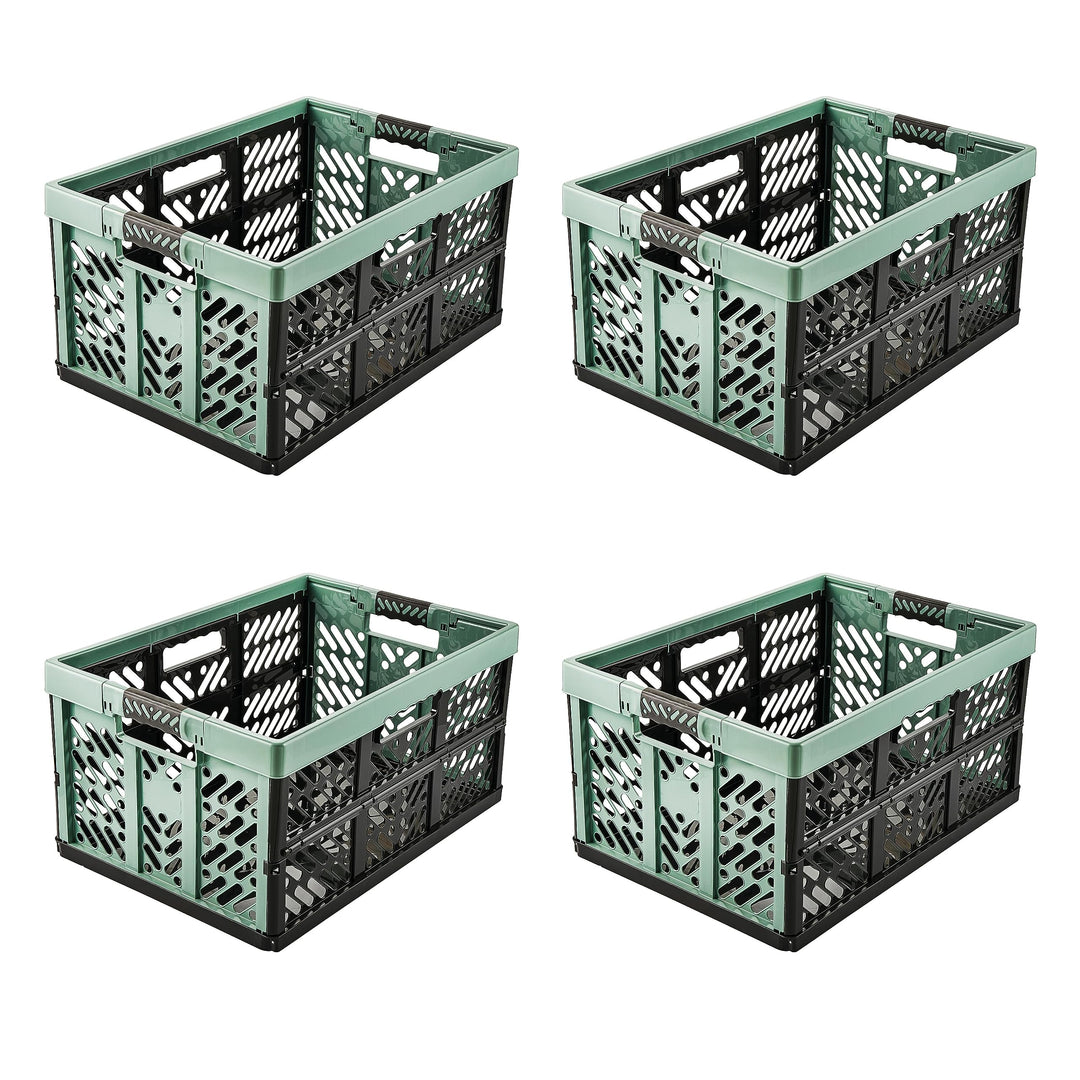 keeeper 4x Stabile Profi-Klappboxen mit Soft-Touch Griffen, 45 l, Ben, Nordic Green (Grün) Nordic Gr