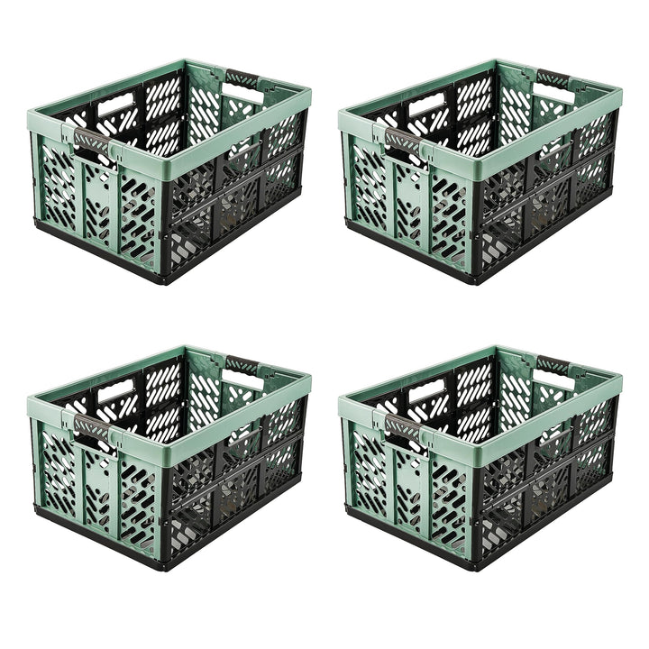 keeeper 4x Stabile Profi-Klappboxen mit Soft-Touch Griffen, 45 l, Ben, Nordic Green (Grün) Nordic Gr