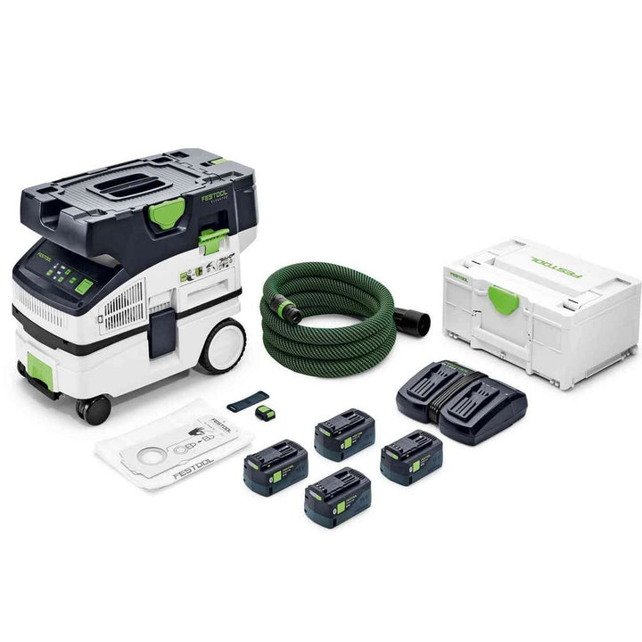 Festool Akku-Absaugmobil CTLC Mini I-Plus CLEANTEC (mit Hauptfilter, SELFCLEAN Filtersack, Saugschla