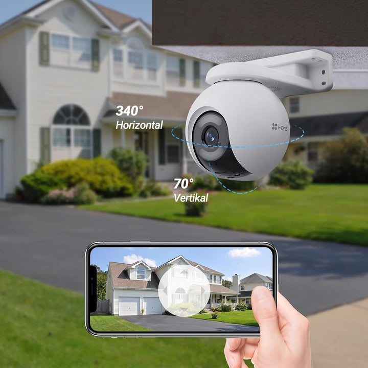 EZVIZ 4MP WLAN Überwachungskamera Aussen, 30m ColorX-Nachtsicht, 360° PTZ Überwachung Kamera Outdoor