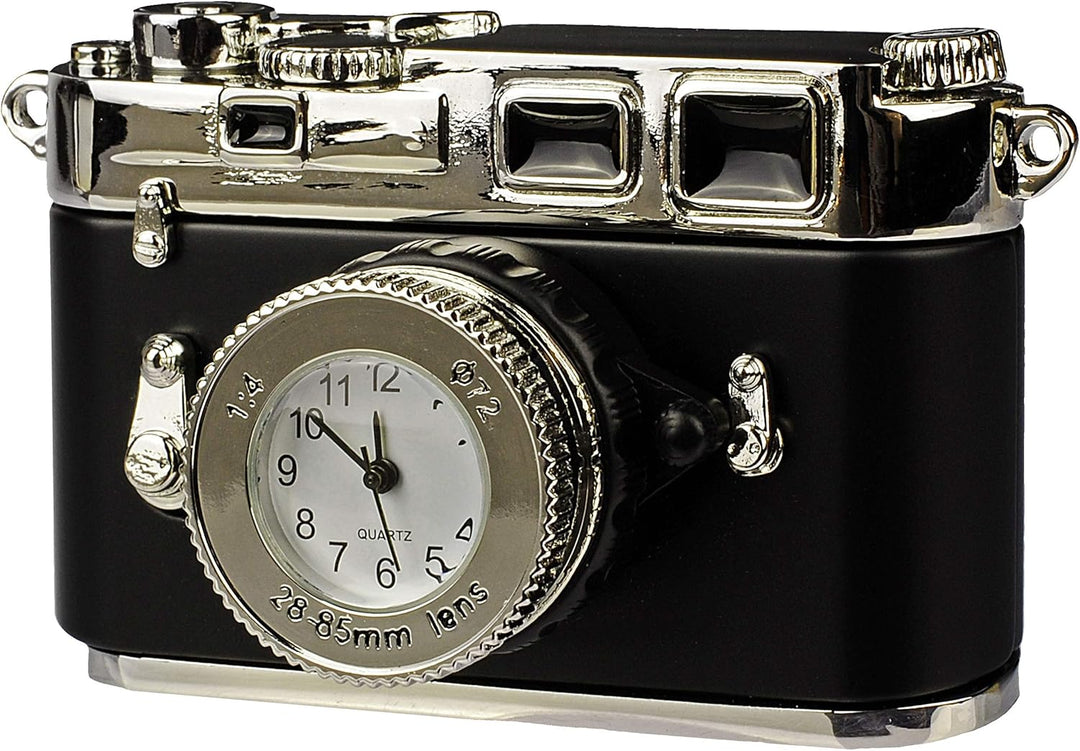 alles-meine.de GmbH kleine - Tischuhr/Miniatur - Uhr - Kamera - Spiegelreflexkamera - aus Metall - 7