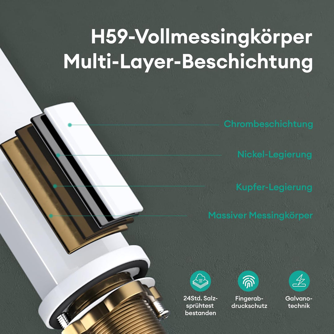 Mai & Mai Wasserhahn Bad Waschtischarmatur Einhebelmischer Mischbatterie Bad Armatur Badezimmer aus