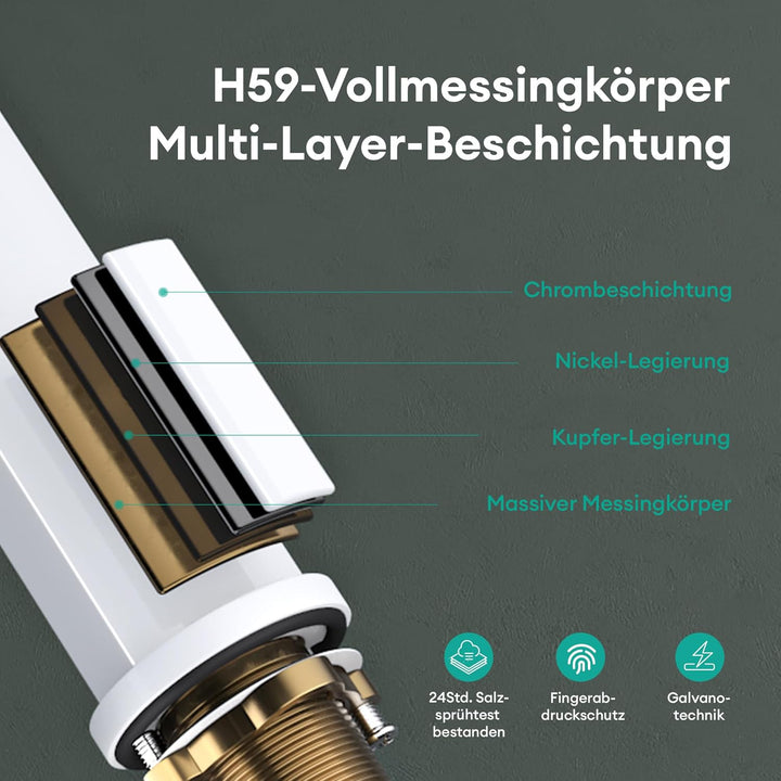 Mai & Mai Wasserhahn Bad Waschtischarmatur Einhebelmischer Mischbatterie Bad Armatur Badezimmer aus