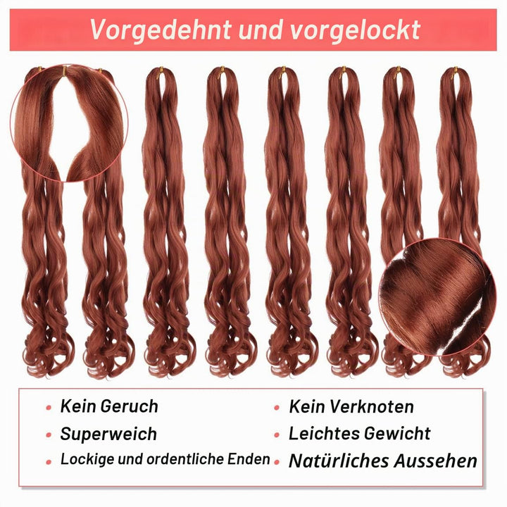 Xtrend 8 Packs French Curly Braiding 26 Inch Pre Stretched Bouncy Loose Wavy Braiding Hair Crochet B