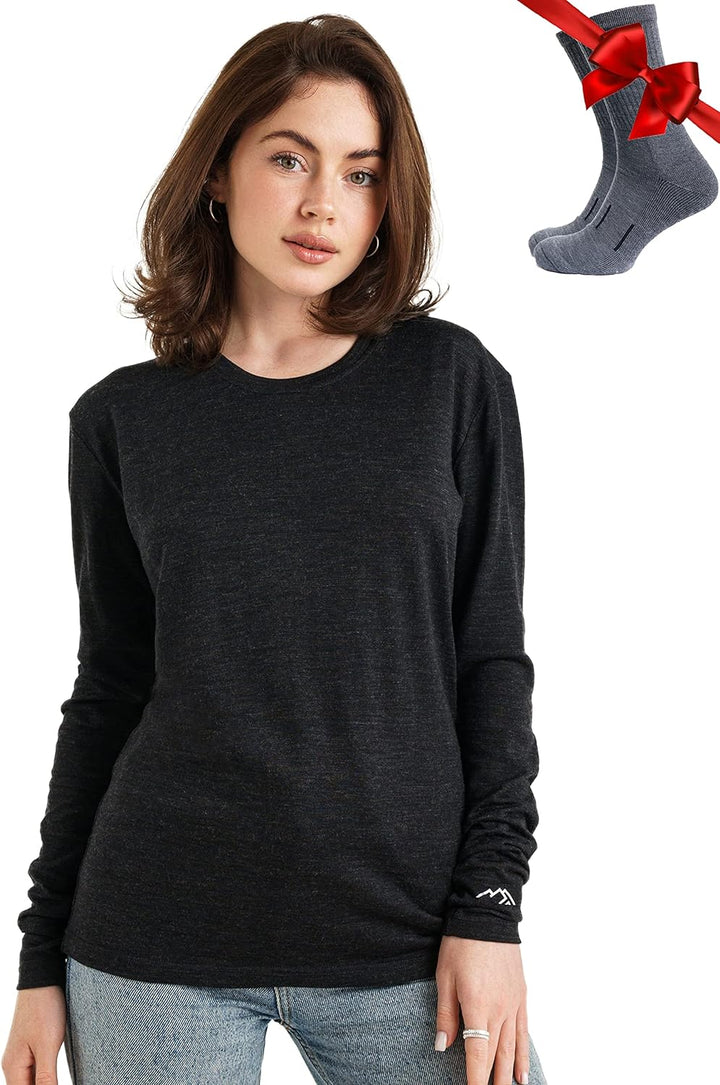 Merino.tech Merino Shirt Damen Langarm - Premium 100% Merino Unterwäsche Damen Leichte, Mittel, Schw