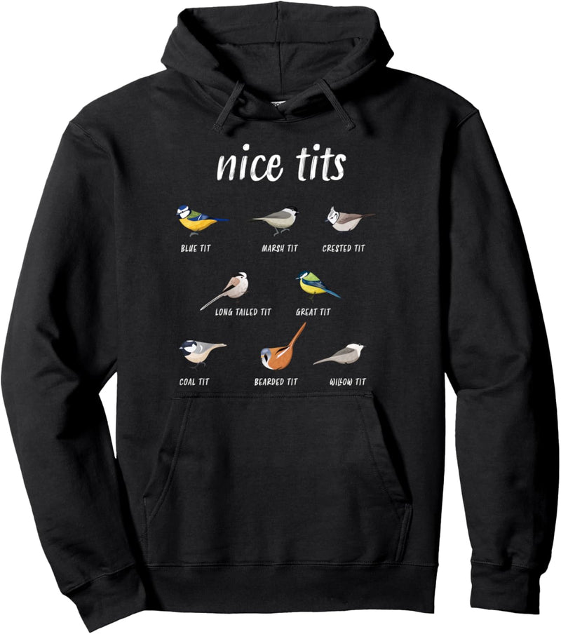 Nice-tits funny bird watching gift Birder Men Dad Pullover Hoodie