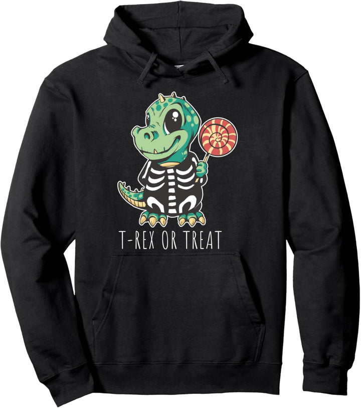 Süsser Dinosaurier Im Kostüm Halloween Trex Süss Süssigkeiten Pullover Hoodie