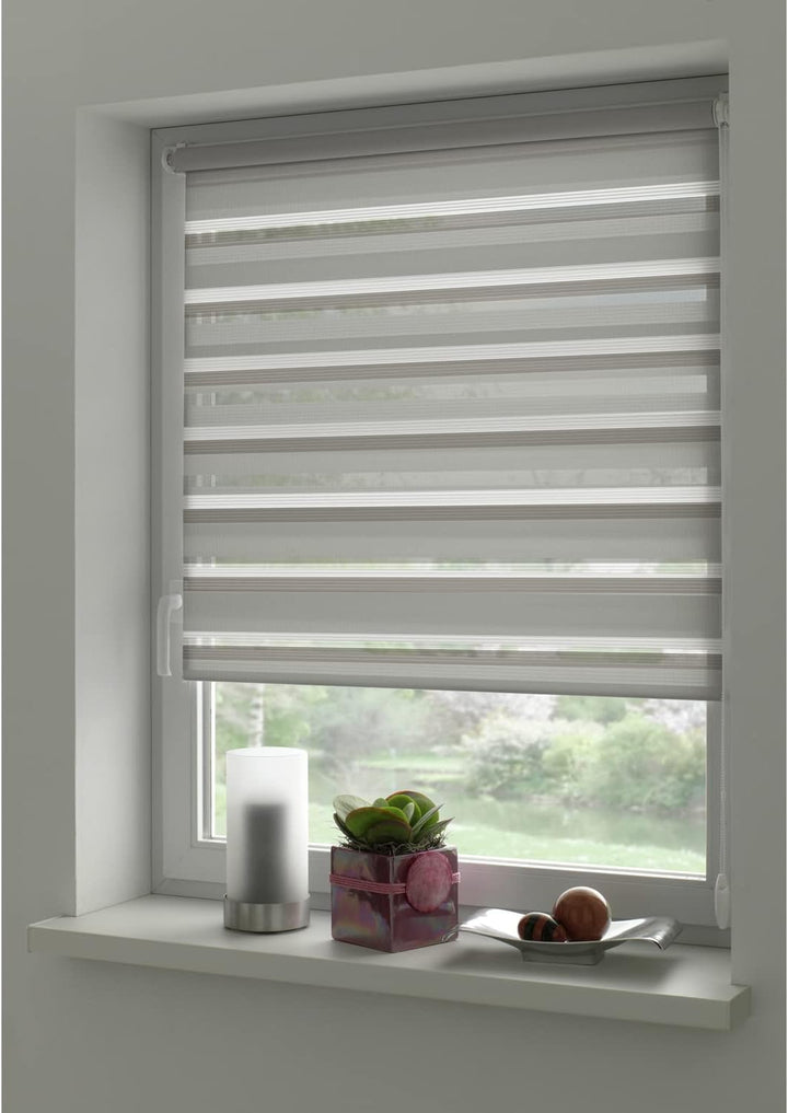 GARDINIA Doppelrollo Shaun zum Klemmen und Kleben, Duo-Rollo/ Seitenzugrollo, Transparente und blick