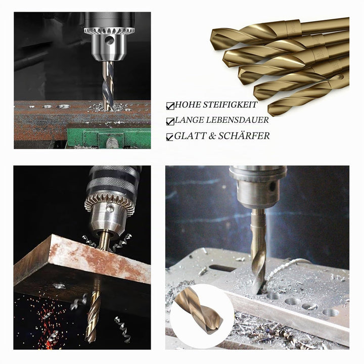 Meccion HSS-Co Metallbohrer Professional Abgedrehter Schaft Präzisions Geschliffene Spiralbohrer für