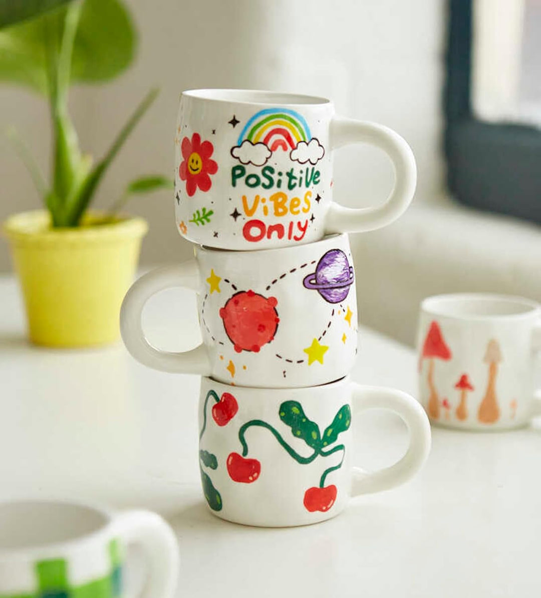 Pott'd Paintables Tasse Malset Einzel- oder Doppel-Keramik-Malset für Erwachsene Keramik Malset enth