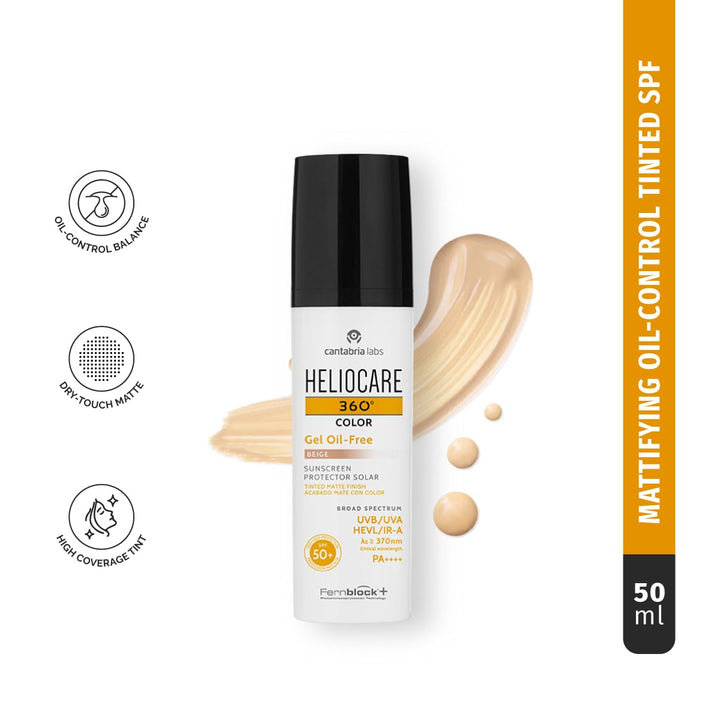 Heliocare 360 Gel-farbe Ölfrei Spf50 Beige 50ml