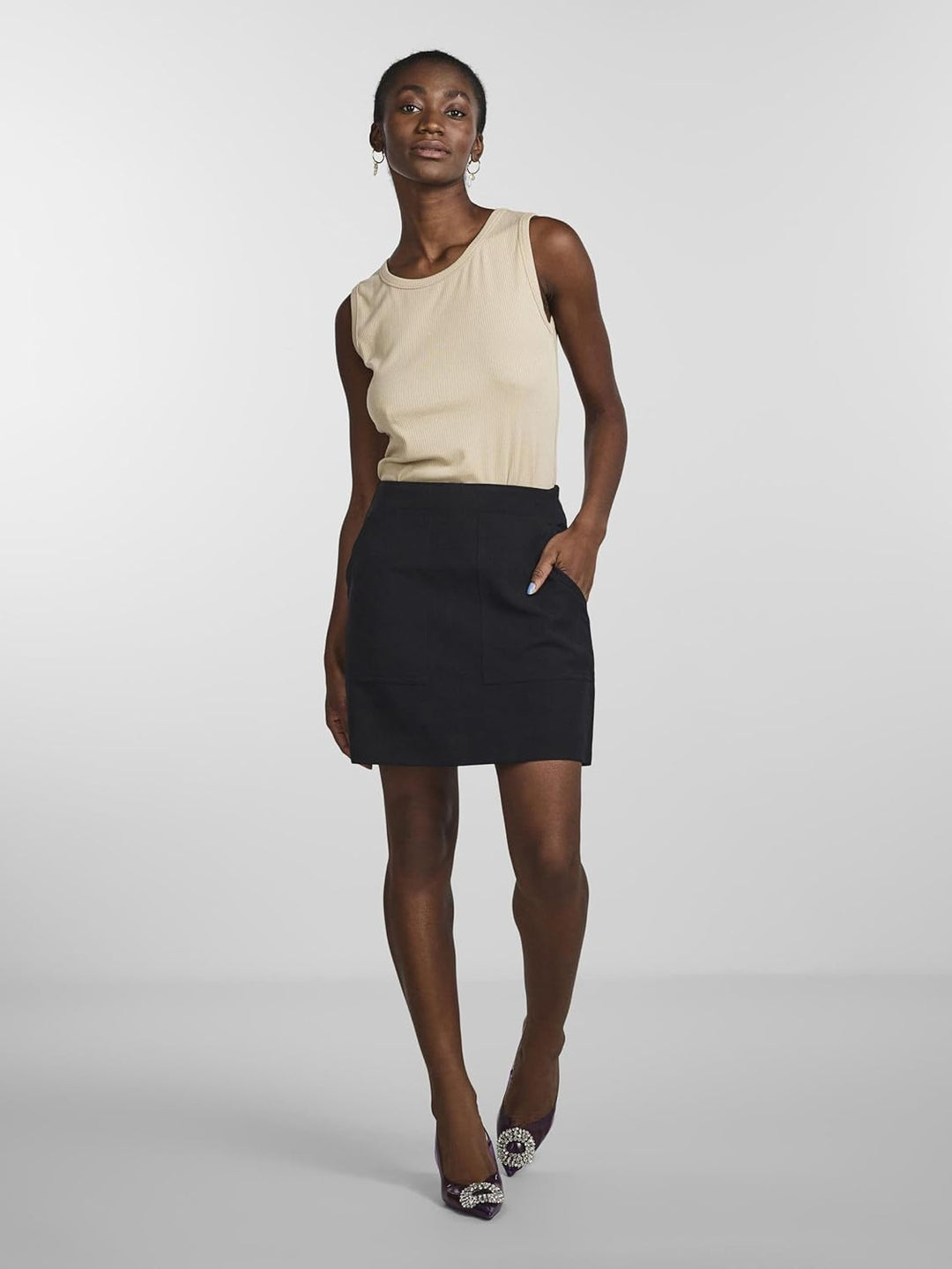 Y.A.S Damen Yasloui Hw Short Skirt Noos Rock M Schwarz, M Schwarz