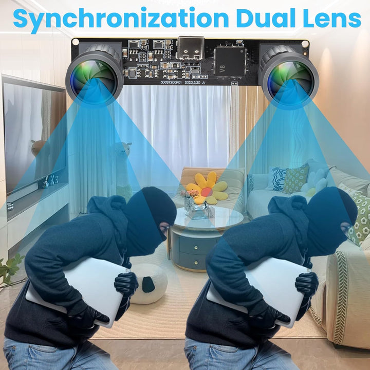 ELP 3D Stereo USB Kamera 120 fps Global Shutter Drucker Kameramodul mit 120 Grad ohne Verzerrung Syn
