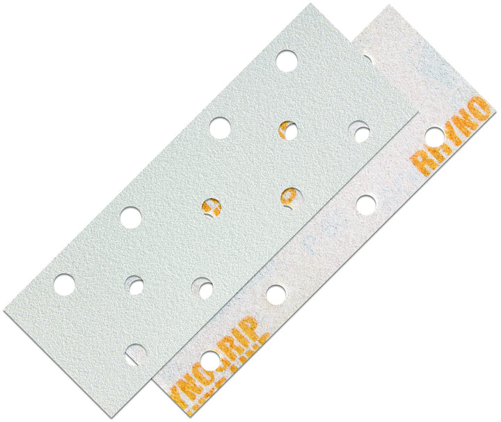 50 x Indasa Schleifstreifen RHYNOGRIP WHITE LINE 70x198mm 11Loch Rutscherstreifen, Schleifpapier für