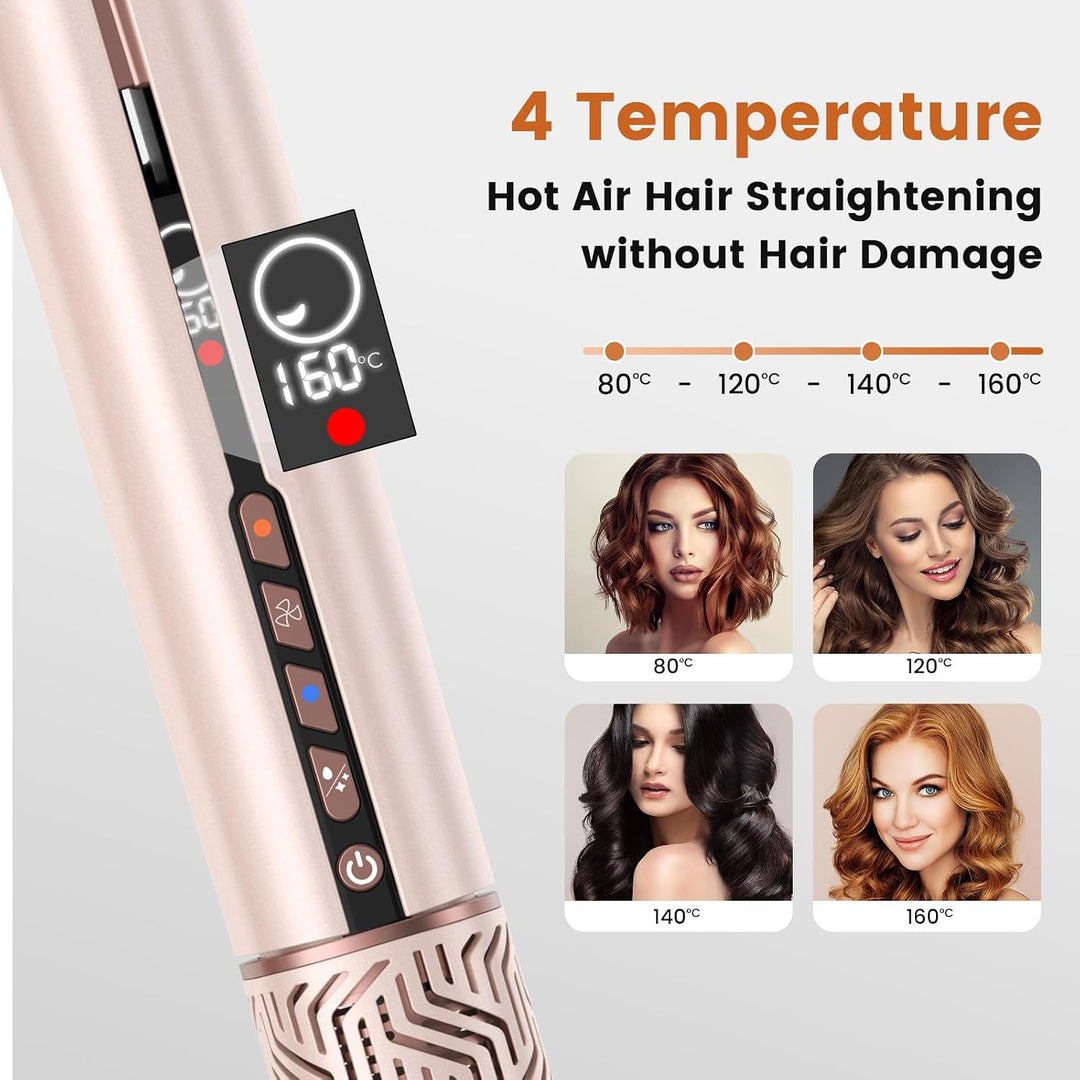 OKWRAP Air Haarglätter, Air Straight Glätteisen mit Luft, 2in1 Glatt- und Föhnstyler, Luft-Airstyler