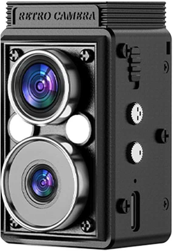 Andoer S11 Minidigitalkamera Vintage, Retro Dual Lens CCD Kamera, Tragbare Infrarot Nachtsicht Digit