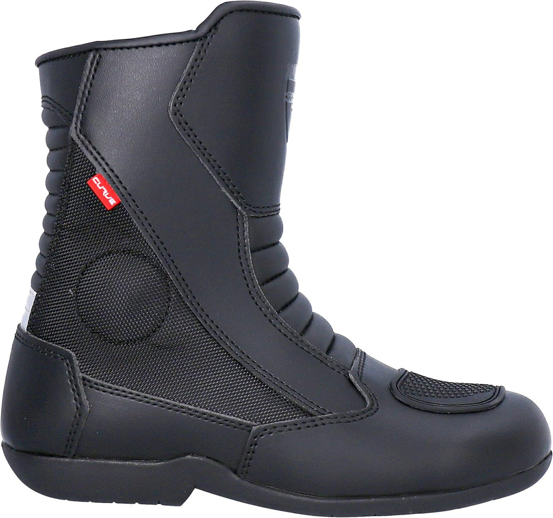 CURVE Magnes WP Motorradstiefel Schwarz, für Männer und Frauen, Mikrofaser, urban, Knöchel- und Fers