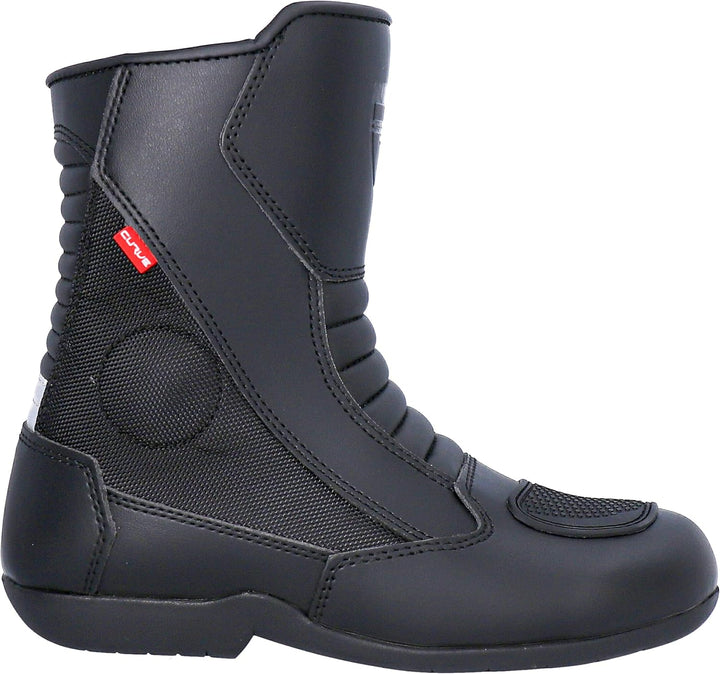CURVE Magnes WP Motorradstiefel Schwarz, für Männer und Frauen, Mikrofaser, urban, Knöchel- und Fers