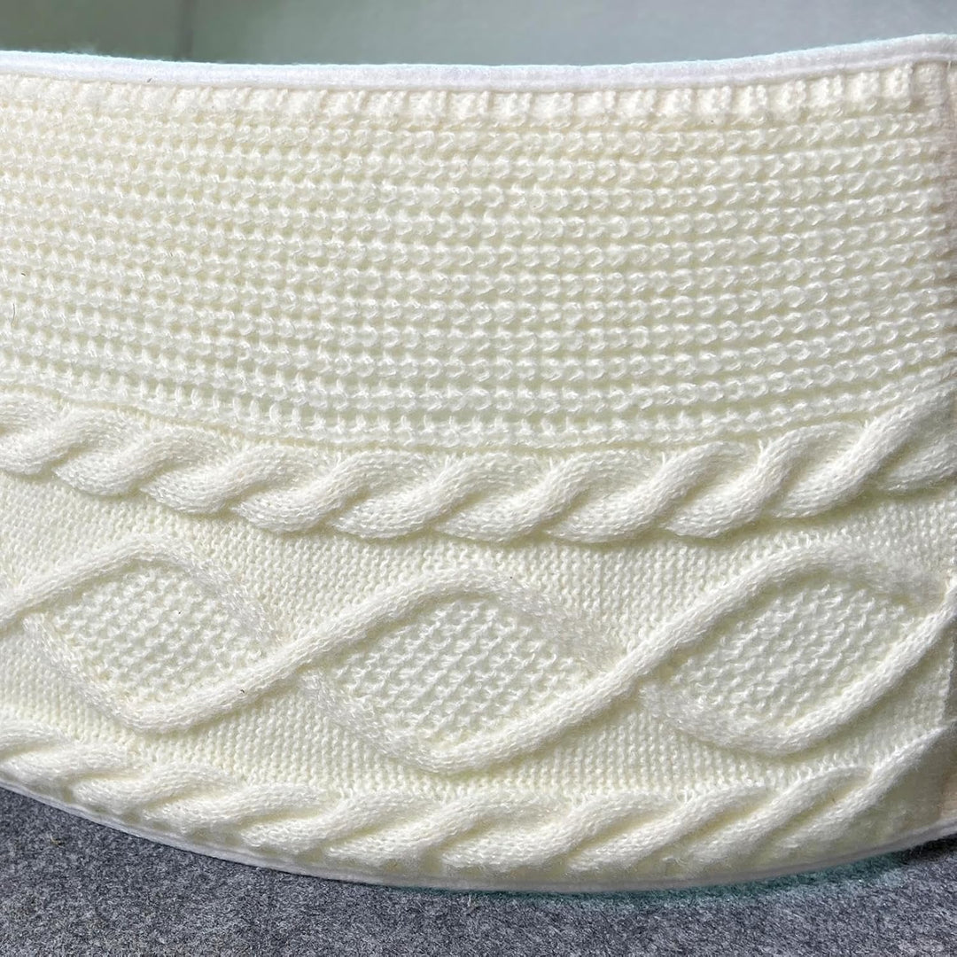 Weihnachtsbaumring Für Künstliche Bäume, Cremefarbener Gestrickter Weihnachtsbaumkragen, Cremefarben