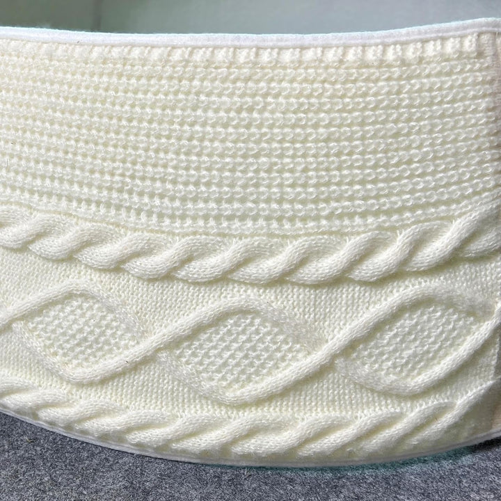 Weihnachtsbaumring Für Künstliche Bäume, Cremefarbener Gestrickter Weihnachtsbaumkragen, Cremefarben