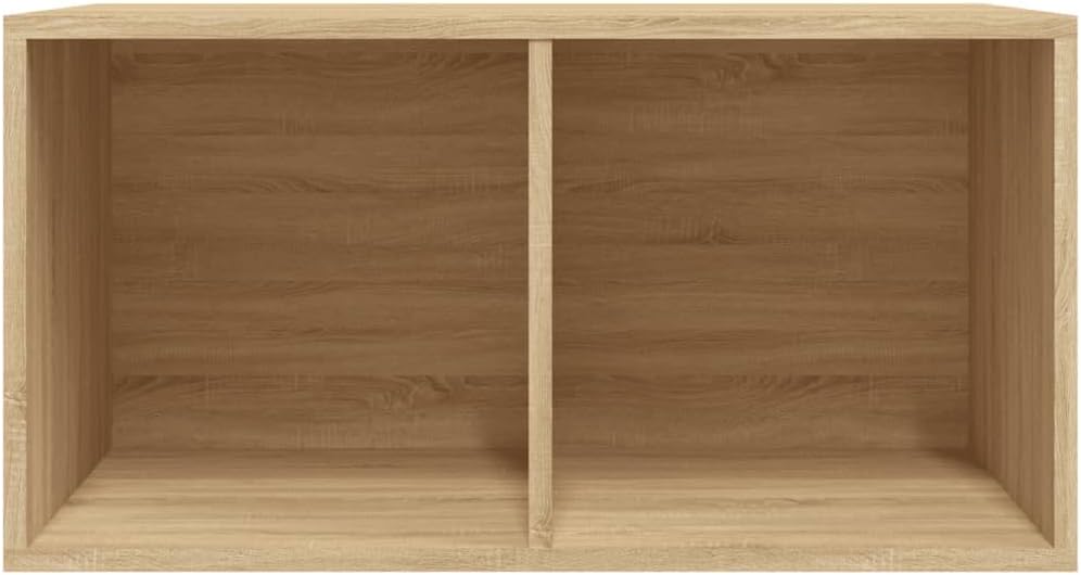 vidaXL Aufbewahrungsbox für Schallplatten 71x34x36 cm, Sonoma Eiche, Holzwerkstoff, 2 Fächer, Stabil
