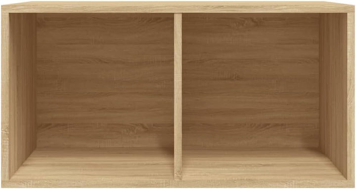 vidaXL Aufbewahrungsbox für Schallplatten 71x34x36 cm, Sonoma Eiche, Holzwerkstoff, 2 Fächer, Stabil