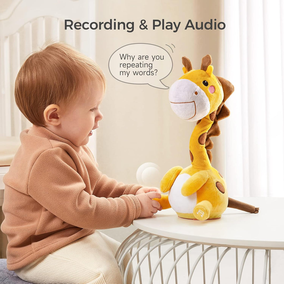 TUMAMA Baby Plüschtier Sprechende tanzende Giraffe Spielzeug Geschenke für Jungen Mädchen,Kinder Plü