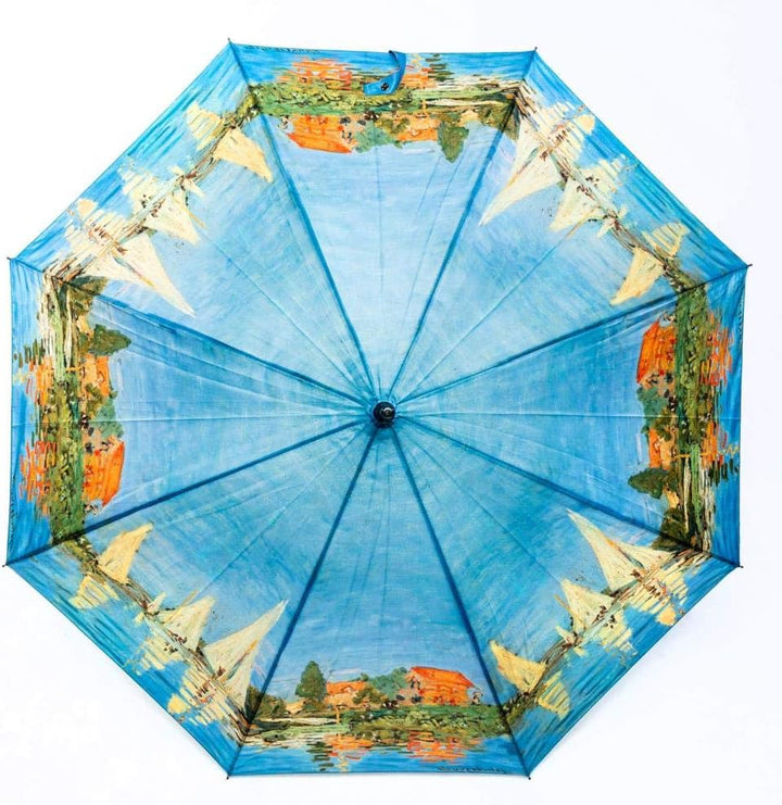 LUCKYWEATHER Regenschirm Stockschirm Damen/Herren Motiv Regatta bei Argenteuil Auf-Automatik I Stock