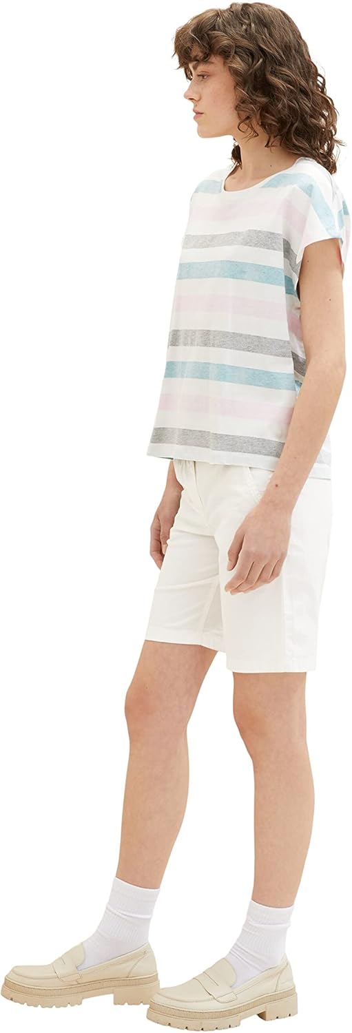 TOM TAILOR Damen Chino Bermuda Shorts 34 10315 - Whisper White, 34 10315 - Whisper White