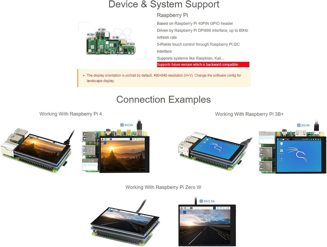 Waveshare 2.8inch Capacitive Touch Screen LCD for Raspberry Pi 480×640 DPI IPS Display Fully Laminat
