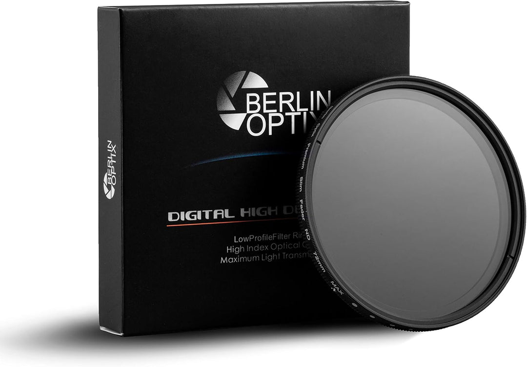 Berlin Optix Variabler ND Filter 82 mm ∙ ND2 400 Graufilter 82 mm ∙ Dämmt wirkungsvoll einfallendes