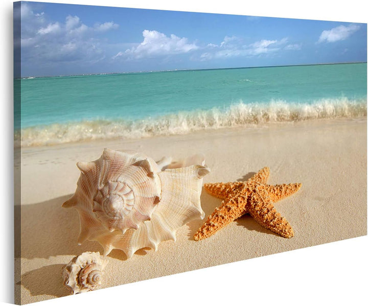 islandburner Bild auf Leinwand Sand Türkis Karibik Sommerurlaub Travel Icon Bilder Wandbilder Poster