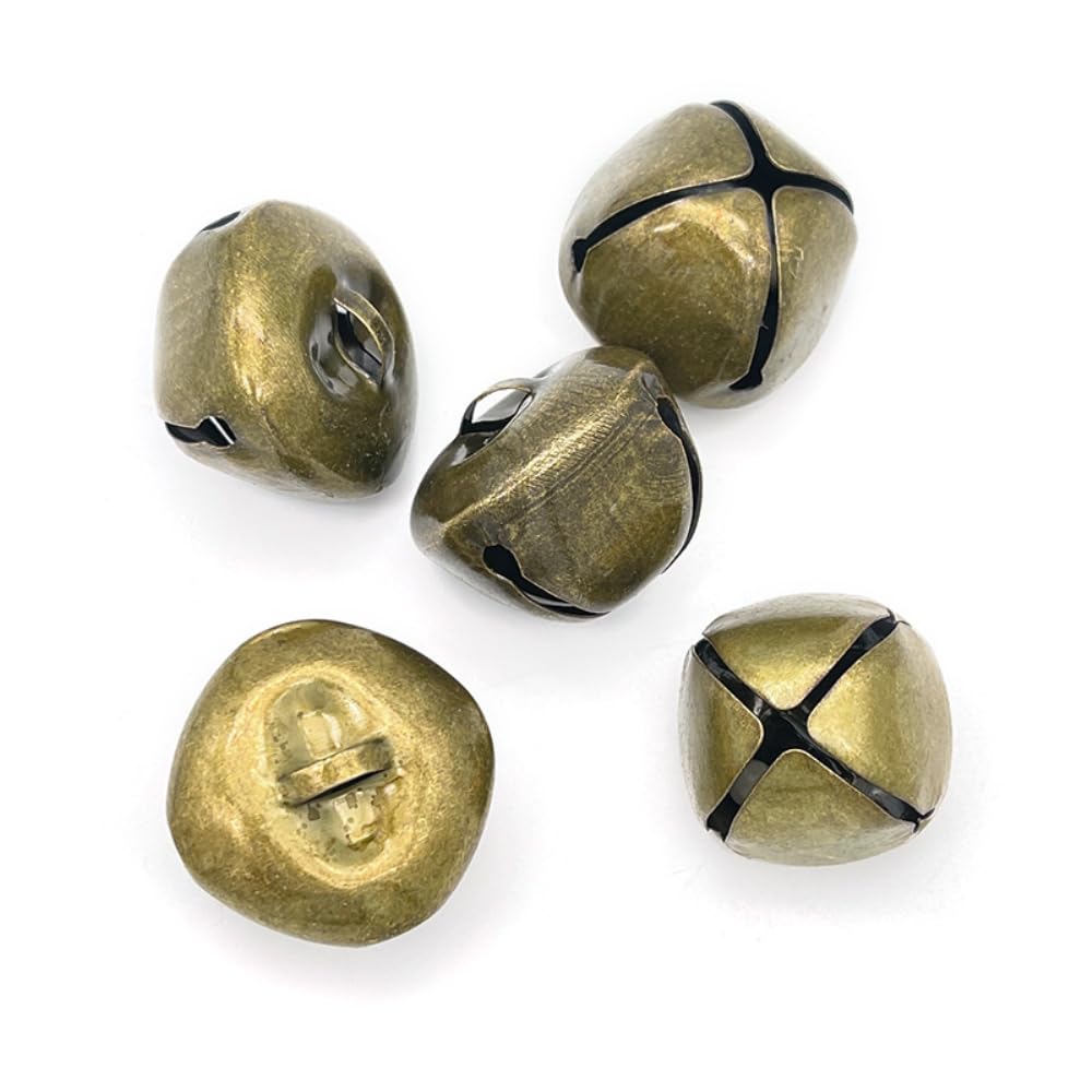 100 Stück Metall Dekorative Glöckchen, Glöckchen zum Basteln, Kleine Glöckchen mit Öse, Kreuzglocke