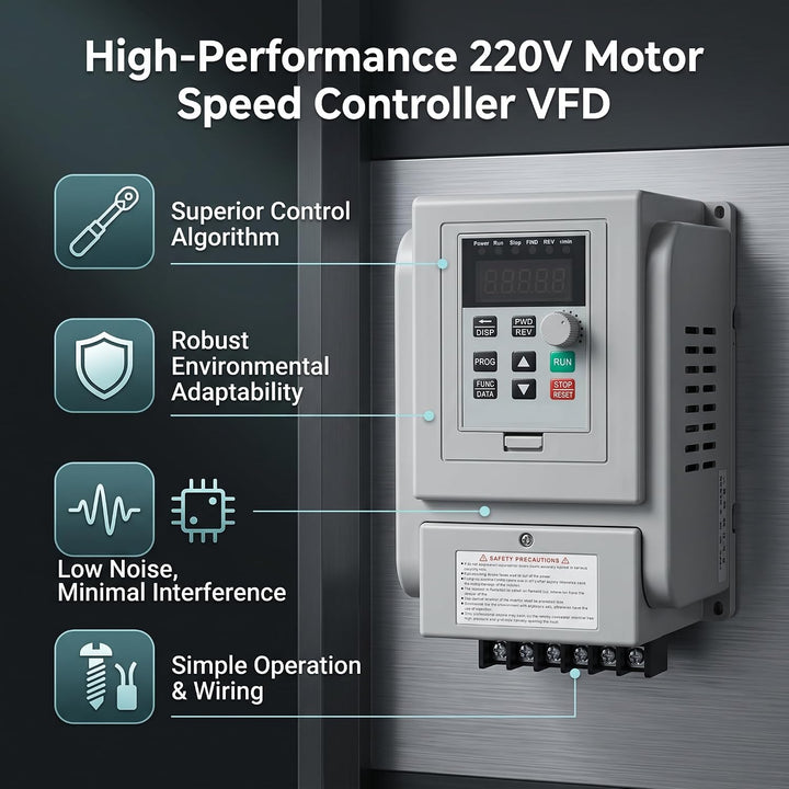 Fafeicy AT1-4000X Frequenzumrichter, 220 V Einphasen-4-kW-Frequenzumrichter, VFD-Drehzahlregler, für