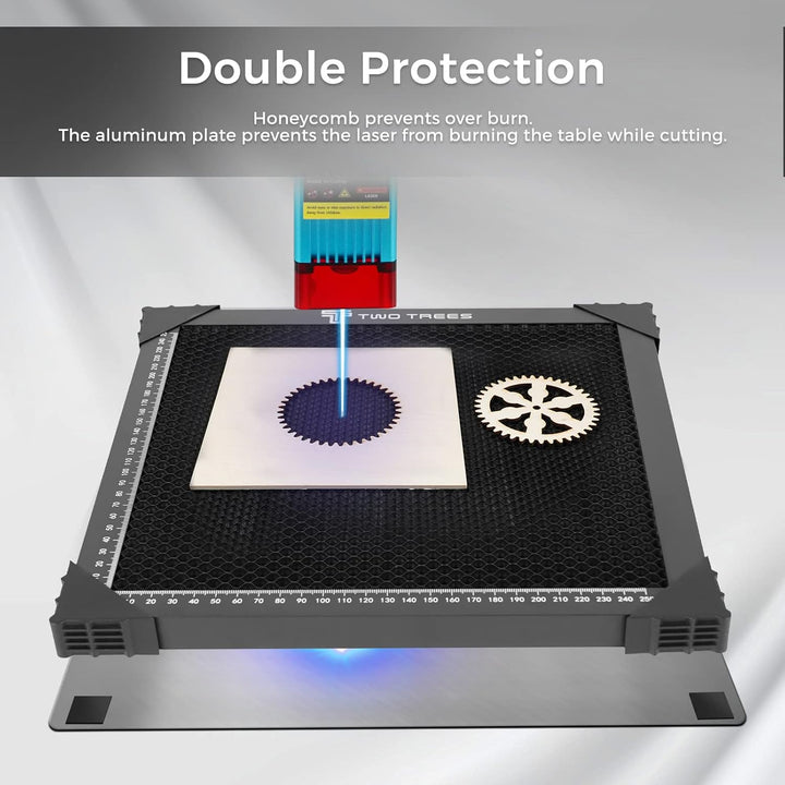 Twotrees Wabentisch 500x500mm Waben Arbeitstisch für Lasergravierer Wabenlaserbett Laser Honeycomb,