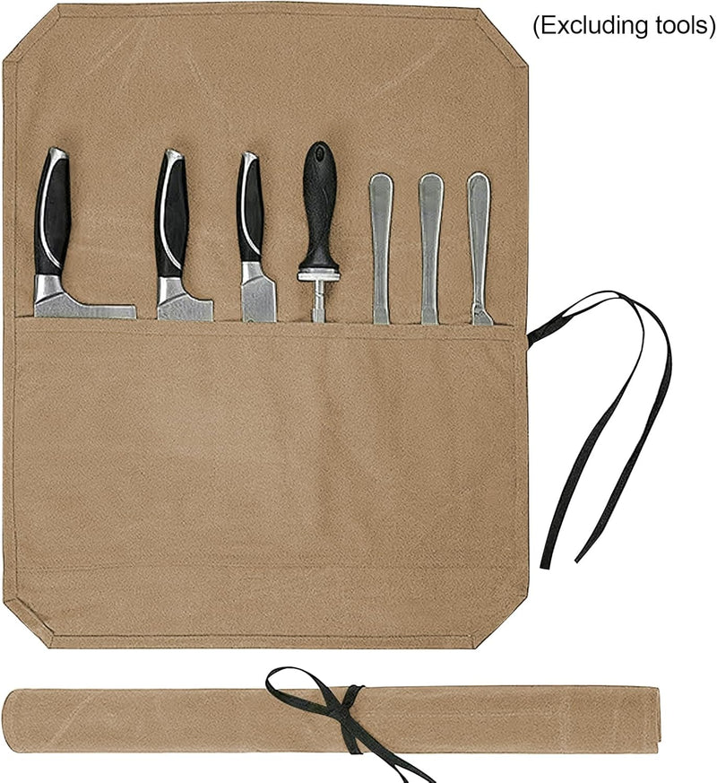 Kochmesser Rolltasche, Köche Messertasche mit 7 Fächern, Aufbewahrungstasche für Küchenmesser, Messe