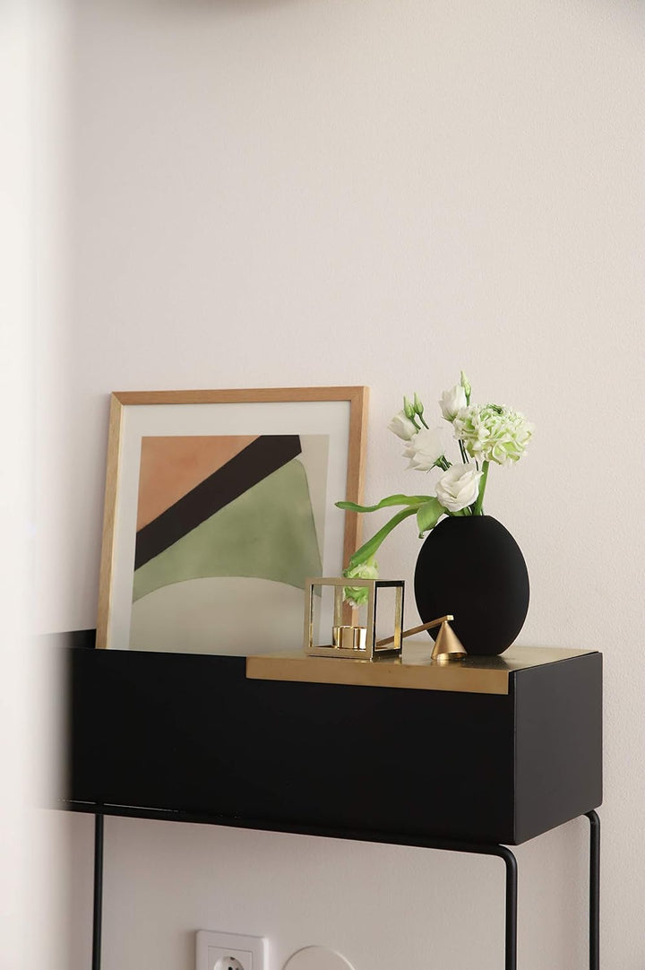 Cooee Design Vase Pastille aus Keramik in der Farbe Schwarz Handgefertigt, Durchmesser: 20cm, Höhe: