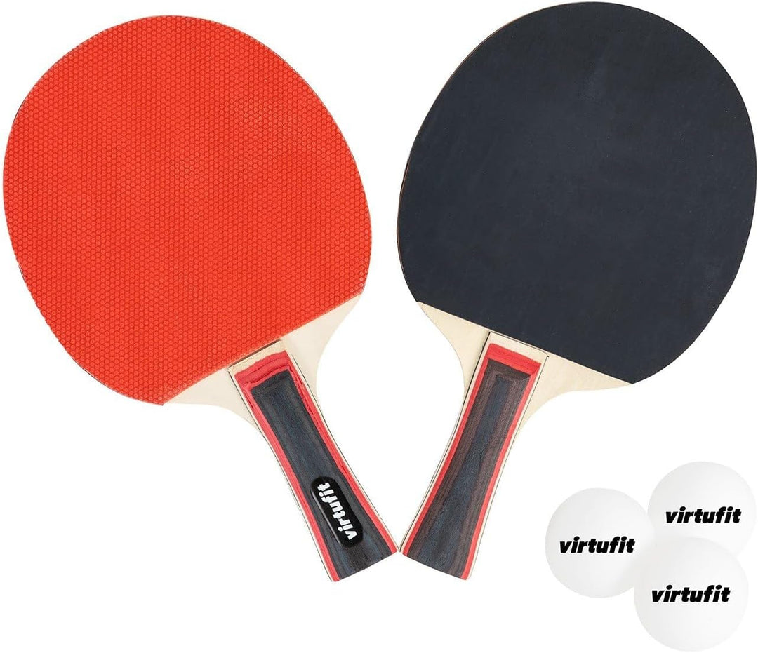 VirtuFit Verstellbares Tischtennis-Set - Mit Schlägern und 3 Bällen