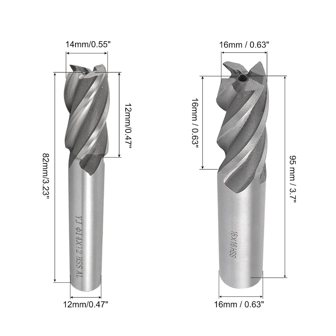 QUARKZMAN 14mm,16mm Schneiden Durchmesser 12mm,16mm Schenkel 4 Wellen Hochgeschwindigkeitsstahl Scha