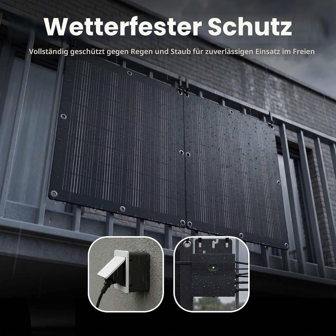 Solarpanel Set 110W, Semi-Flexibel &amp; Leicht Balkonkraftwerk, Smart Monitoring per App, für Balkon &amp;