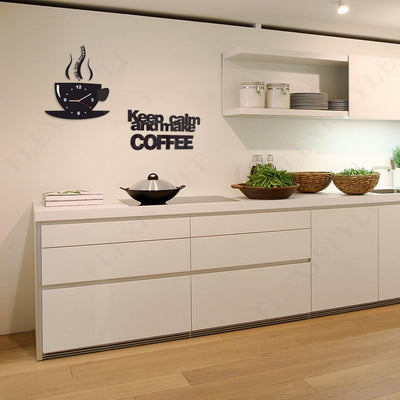 TASSE Time for coffee (Zeit für Kaffee) Moderne Küche Wanduhr weiss, 3d römisch, wanduhr deko, Weiss
