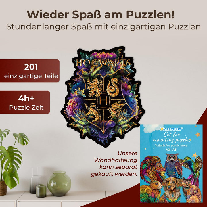 Crafthub Premium Holzpuzzle für Erwachsene & Kinder – A3 Harry Potter Puzzle – 201 Teile – Feine Sel