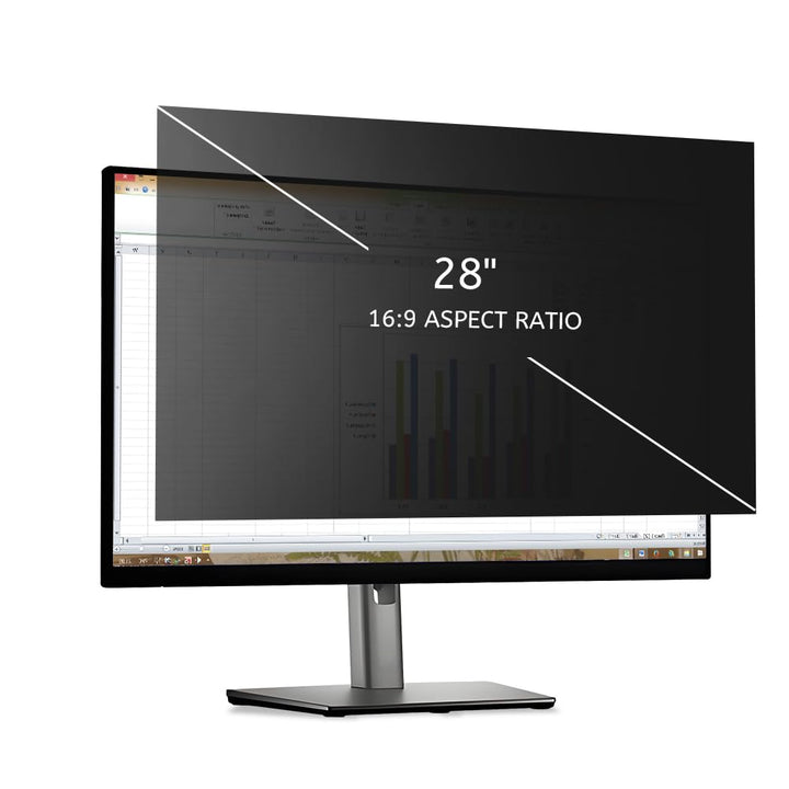 MOBDIK Abnehmbarer Computer Blickschutzfolie 28 Zoll für 16:9 Monitor, Anti Glare Blaulicht Filter,